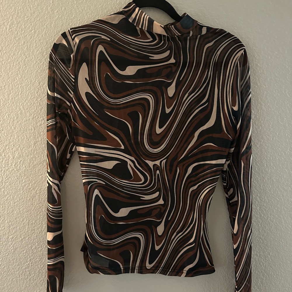 Fun sheer long sleeve top